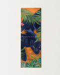 Bookmark design of a black panther among tropical leaves