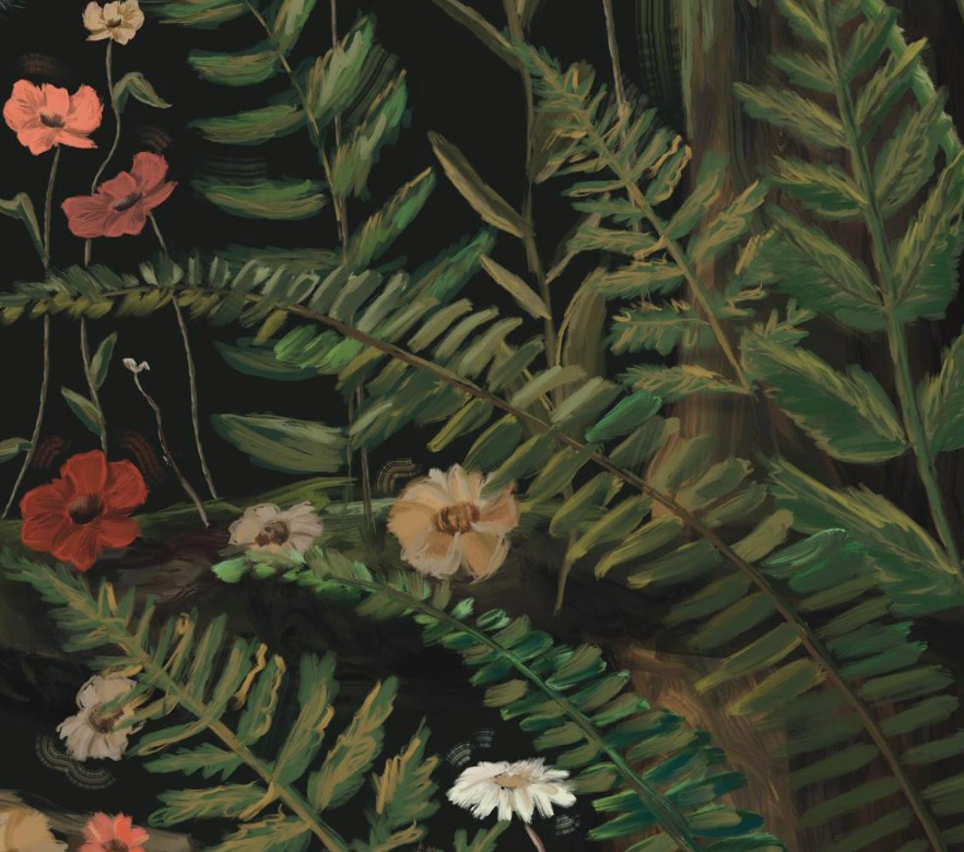 Owl in the Ferns Art Print