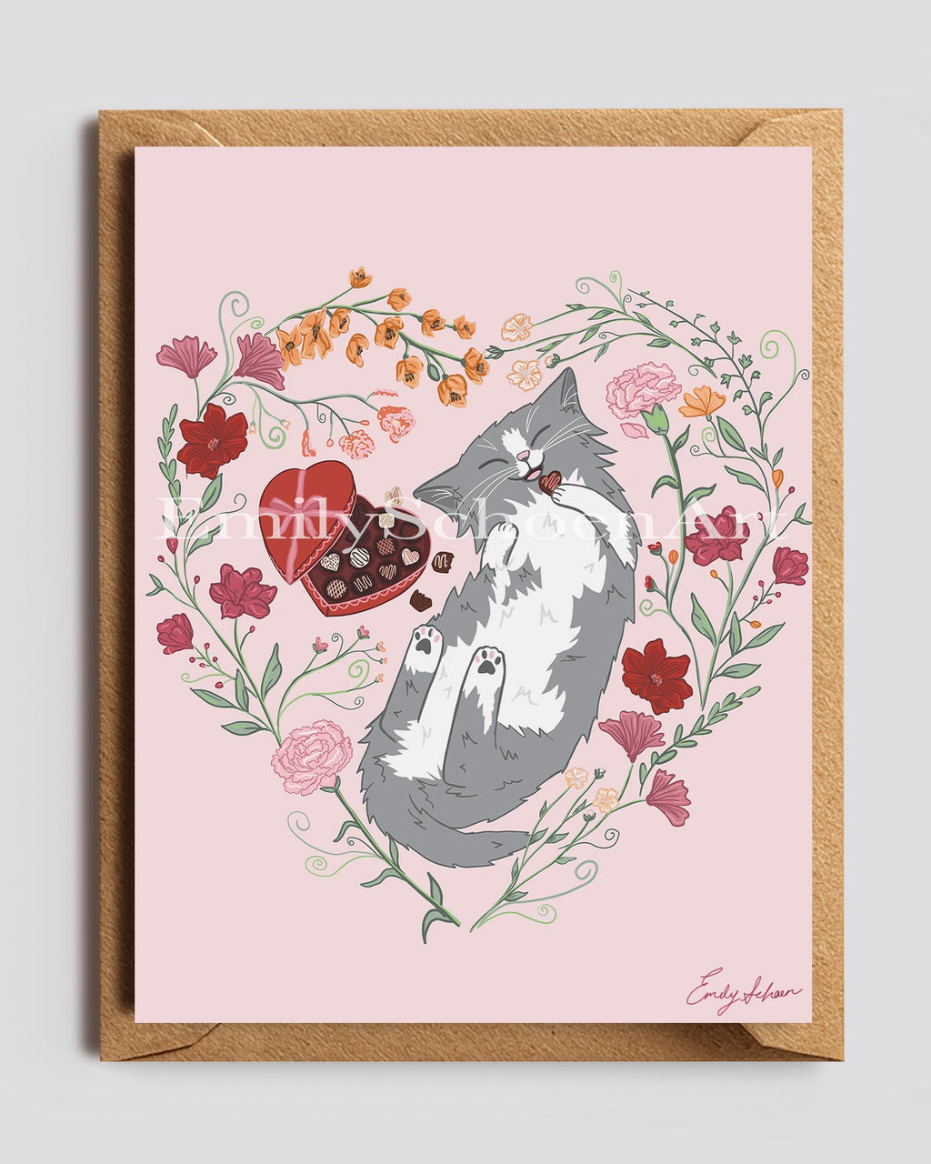 Valentines Cat Card